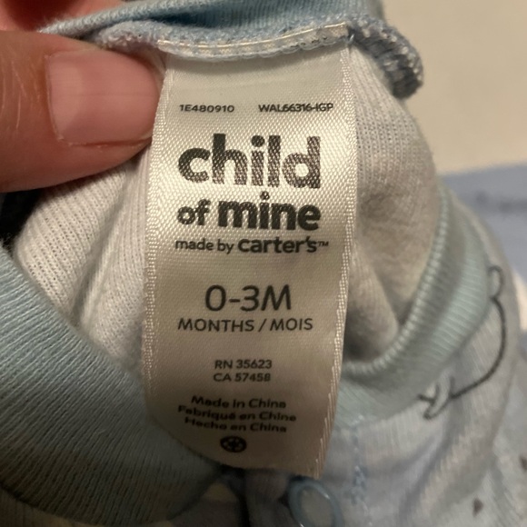 Baby Footies - Gray Stripes & Blue Polar Bears - Picture 5 of 5